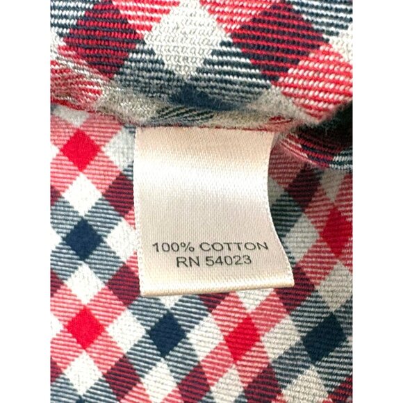 Retro J Crew Gingham‎ Check Cotton  LS Button Down Mid Weight Shirt - Picture 4 of 8